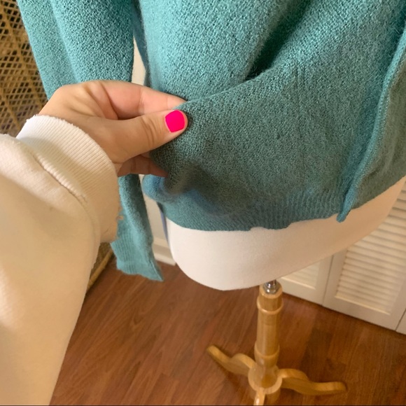 Peruvian Connection sage green alpaca cardigan - Picture 3 of 10